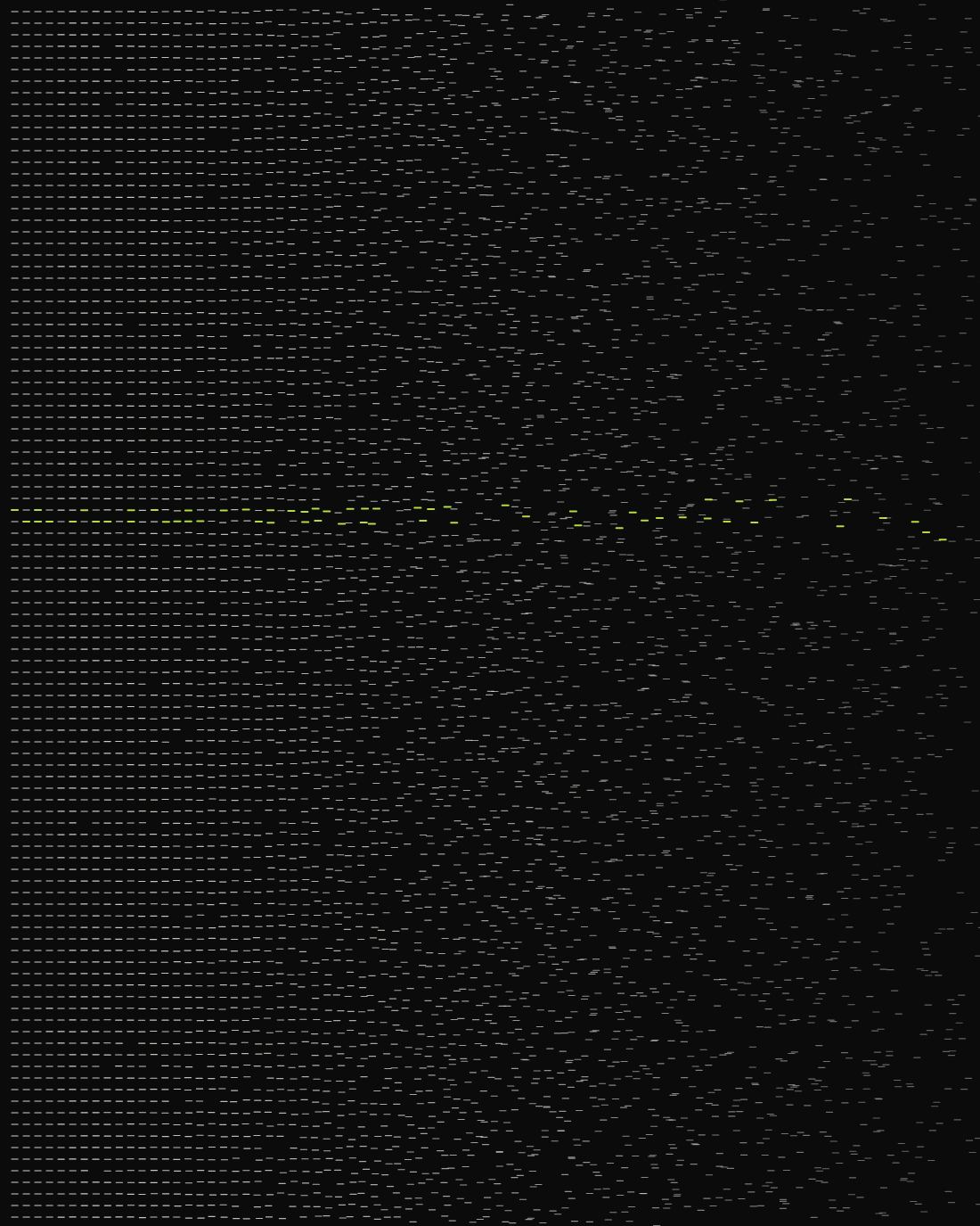 An ordered grid dissolving into scattered marks