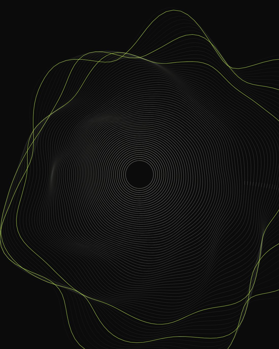 Generated plate: contours pulling away from where they started