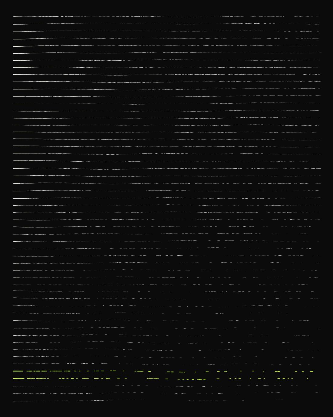 Generated plate: stacked density bands with one long tail