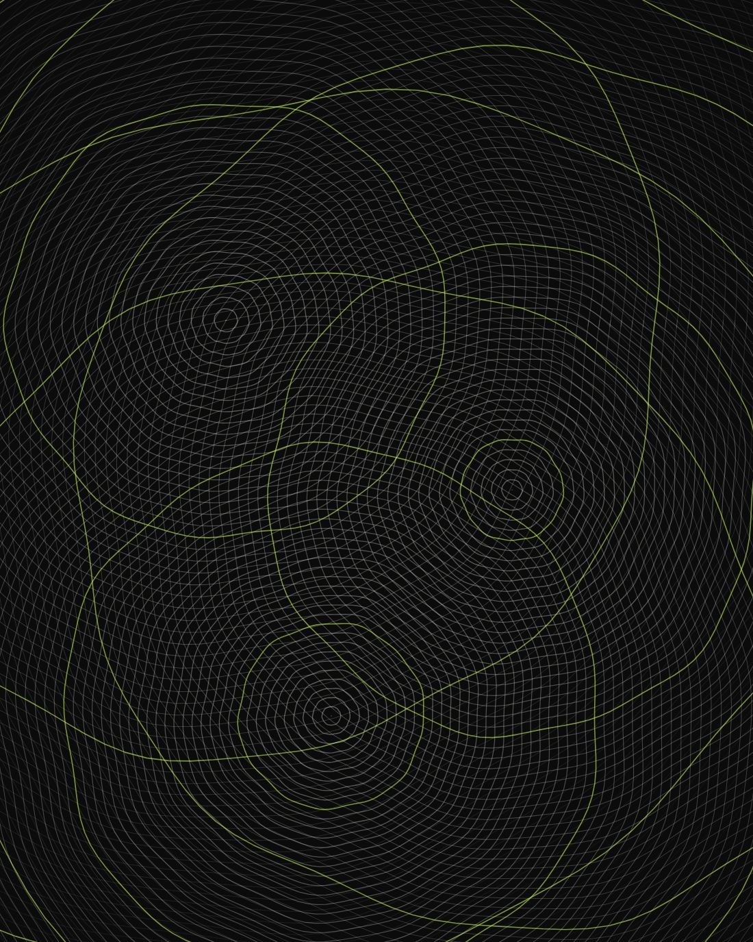 Overlapping concentric bursts from three sources